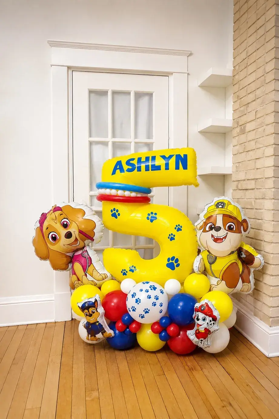 Paw Patrol themed number five display